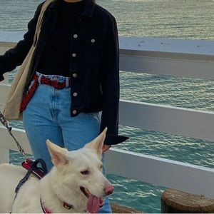 black/charcoal denim polo jacket